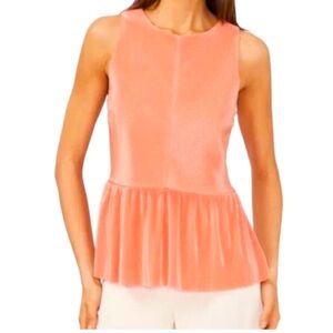 Halogen Sleeveless Coral (Orange) Peplum Top -